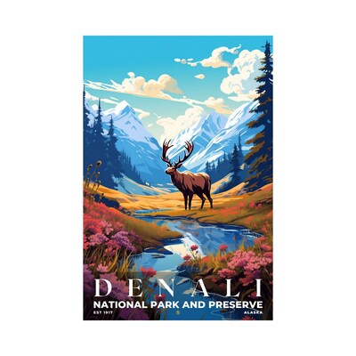 Denali National Park and Preserve Poster, Travel Art, Office Poster, Home Decor | S7 - image1